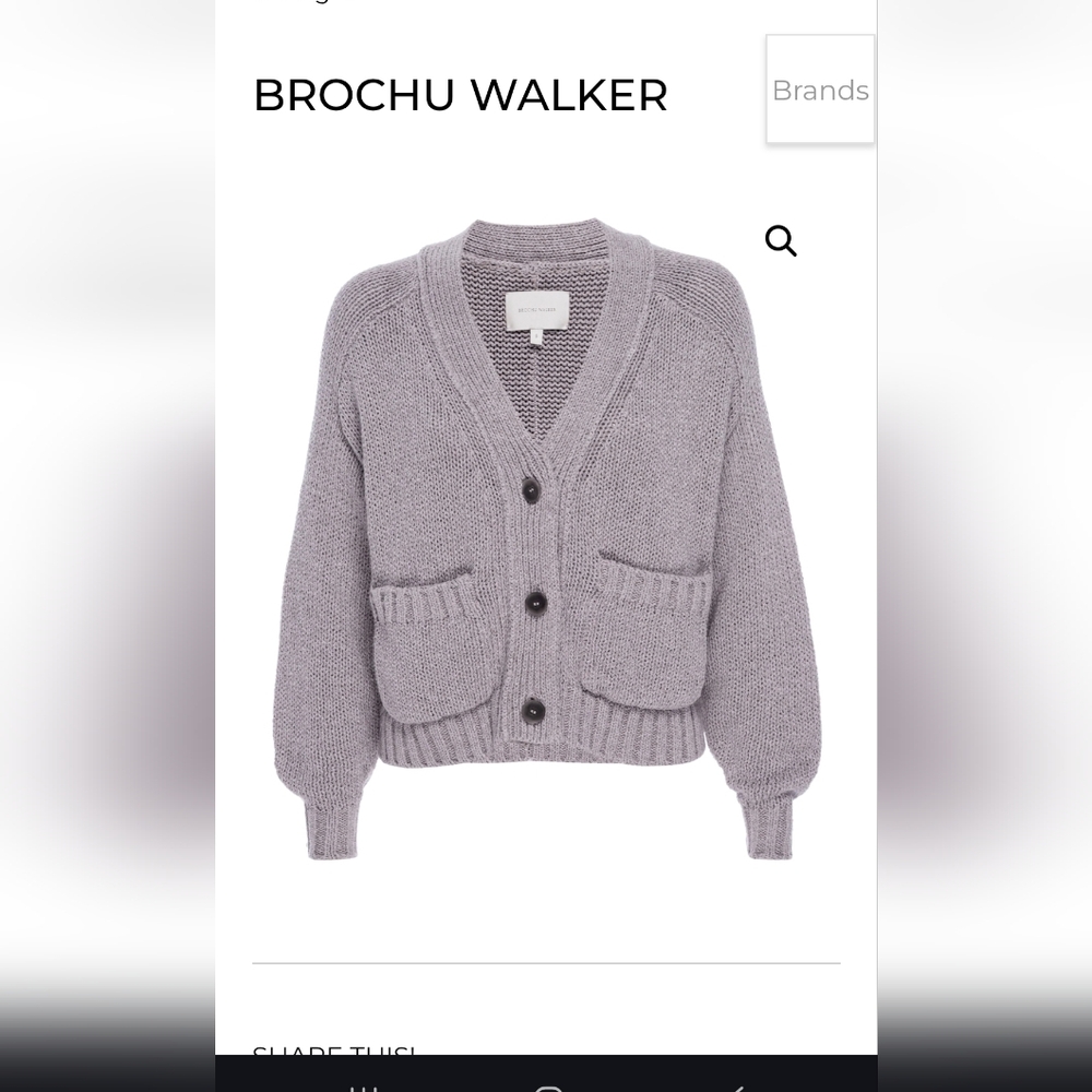 Brochu Walker Cropped Chunky Knit Button Up Cardigan in Asher Multi M
